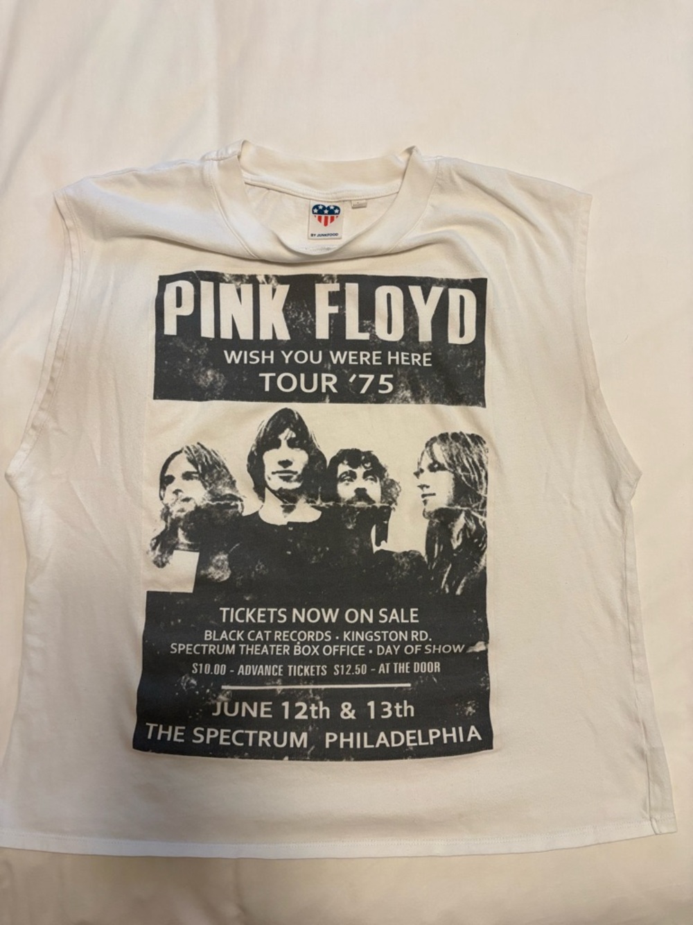 Junk Food Clothing White Pink Floyd "Wish You Were Here" Muscle Tee